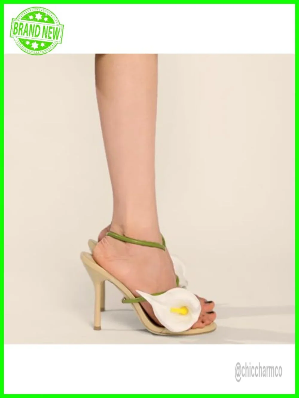 Calla Lily Open Toe Floral Stilettos Heels Strappy Wedding Dressy Sandals